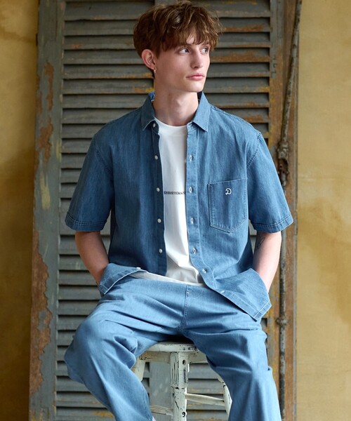 DRESSTERIOR(ドレステリア)の「◆【セットアップ可】【ロングセラー】ライトデニムシャツ(シャツ/ブラウス・メンズ・ブルー/ネイビー・90/91/92/94)」の7枚目の写真