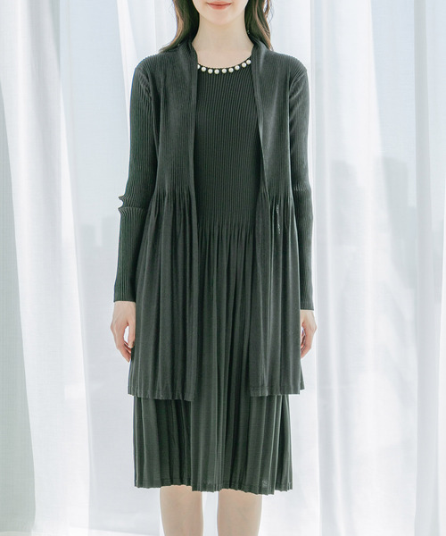 Jayro(ジャイロ)の「プリーツトッパー(カーディガン/ボレロ・レディース・ブラック/ネイビー/ベージュ/ピンク/ホワイト・FREE)」の11枚目の写真