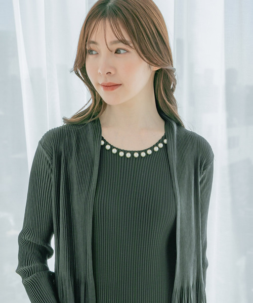 Jayro(ジャイロ)の「プリーツトッパー(カーディガン/ボレロ・レディース・ブラック/ネイビー/ベージュ/ピンク/ホワイト・FREE)」の16枚目の写真