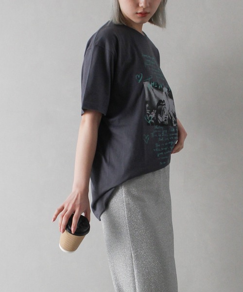 SpRay(スプレイ)の「ハート転写 Tシャツ(Tシャツ/カットソー・レディース・ホワイト/アイボリー/チャコールグレー・FREE)」の12枚目の写真