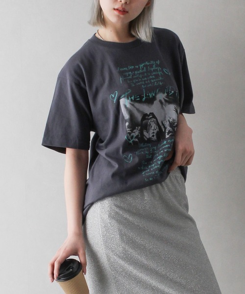 SpRay(スプレイ)の「ハート転写 Tシャツ(Tシャツ/カットソー・レディース・ホワイト/アイボリー/チャコールグレー・FREE)」の13枚目の写真
