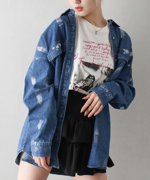 SpRay(スプレイ)の「ハート転写 Tシャツ(Tシャツ/カットソー・レディース・ホワイト/アイボリー/チャコールグレー・FREE)」の20枚目の写真