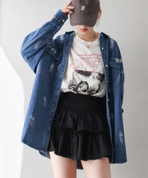 SpRay(スプレイ)の「ハート転写 Tシャツ(Tシャツ/カットソー・レディース・ホワイト/アイボリー/チャコールグレー・FREE)」の21枚目の写真