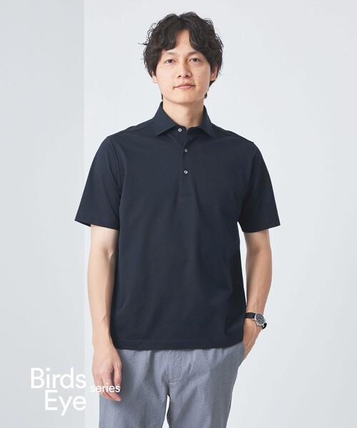 green label relaxing（グリーンレーベルリラクシング）の「DUADRY CLEAN バーズアイ カッタウェイ ポロシャツ -吸水速乾・抗菌-（ポロシャツ・メンズ・ライトグレー/ダークグレー/ロイヤルブルー/ネイビー・S/M/L/XL）」の4枚目の写真