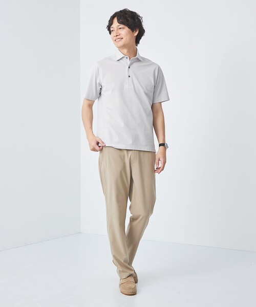 green label relaxing（グリーンレーベルリラクシング）の「DUADRY CLEAN バーズアイ カッタウェイ ポロシャツ -吸水速乾・抗菌-（ポロシャツ・メンズ・ライトグレー/ダークグレー/ロイヤルブルー/ネイビー・S/M/L/XL）」の7枚目の写真