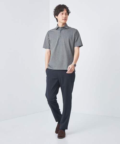 green label relaxing（グリーンレーベルリラクシング）の「DUADRY CLEAN バーズアイ カッタウェイ ポロシャツ -吸水速乾・抗菌-（ポロシャツ・メンズ・ライトグレー/ダークグレー/ロイヤルブルー/ネイビー・S/M/L/XL）」の8枚目の写真