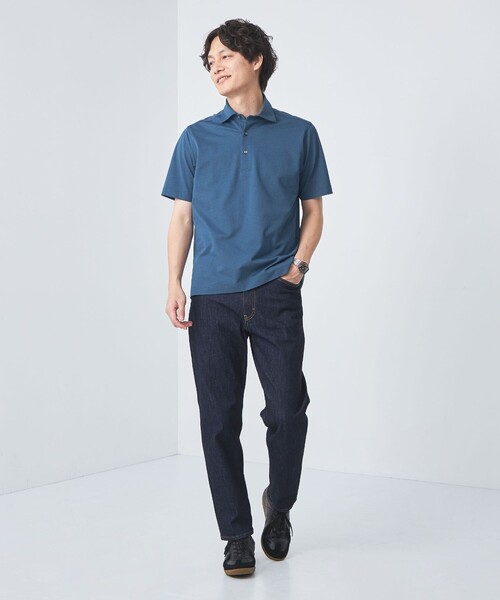 green label relaxing（グリーンレーベルリラクシング）の「DUADRY CLEAN バーズアイ カッタウェイ ポロシャツ -吸水速乾・抗菌-（ポロシャツ・メンズ・ライトグレー/ダークグレー/ロイヤルブルー/ネイビー・S/M/L/XL）」の9枚目の写真