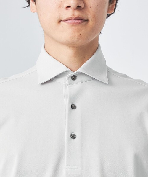 green label relaxing（グリーンレーベルリラクシング）の「DUADRY CLEAN バーズアイ カッタウェイ ポロシャツ -吸水速乾・抗菌-（ポロシャツ・メンズ・ライトグレー/ダークグレー/ロイヤルブルー/ネイビー・S/M/L/XL）」の14枚目の写真