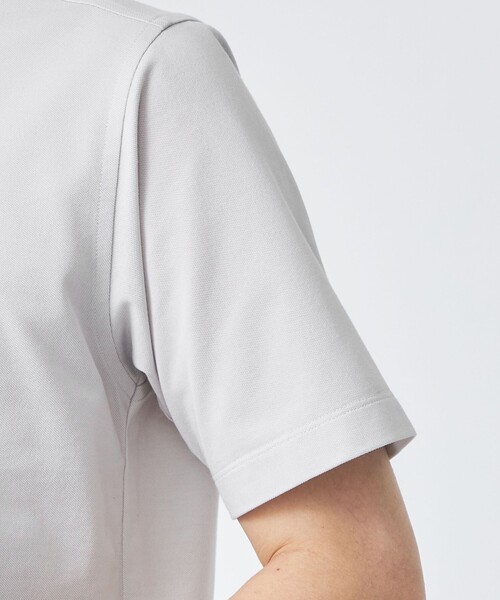 green label relaxing（グリーンレーベルリラクシング）の「DUADRY CLEAN バーズアイ カッタウェイ ポロシャツ -吸水速乾・抗菌-（ポロシャツ・メンズ・ライトグレー/ダークグレー/ロイヤルブルー/ネイビー・S/M/L/XL）」の5枚目の写真