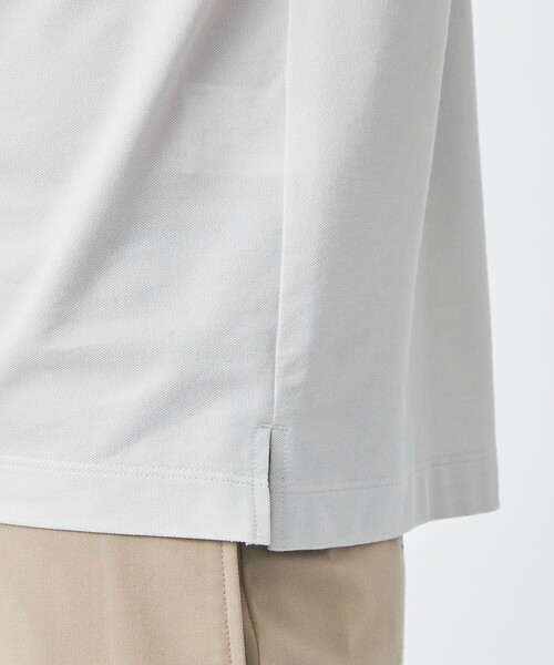 green label relaxing（グリーンレーベルリラクシング）の「DUADRY CLEAN バーズアイ カッタウェイ ポロシャツ -吸水速乾・抗菌-（ポロシャツ・メンズ・ライトグレー/ダークグレー/ロイヤルブルー/ネイビー・S/M/L/XL）」の6枚目の写真