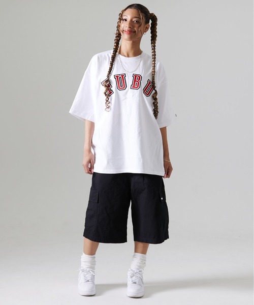 FUBU（ フブ）の「FUBU フブ ブランド カレッジ ロゴ ワッペン 刺繍 アメカジ 半袖 Tシャツ ティーシャツ（Tシャツ/カットソー・メンズ・グリーン/ホワイト/ブラック/パープル・L/M/XXL/XL）」の7枚目の写真