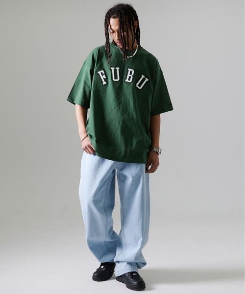 FUBU（ フブ）の「FUBU フブ ブランド カレッジ ロゴ ワッペン 刺繍 アメカジ 半袖 Tシャツ ティーシャツ（Tシャツ/カットソー・メンズ・グリーン/ホワイト/ブラック/パープル・L/M/XXL/XL）」の18枚目の写真