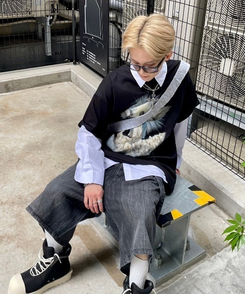 XU（エックスユー）の「ストリートファッション XU エックスユー oversized shirt 長袖シャツ 長袖トップス オーバーサイズ ベーシックシャツ 韓国ファッション 韓国ストリート（シャツ/ブラウス・メンズ・ホワイト・M）」の4枚目の写真