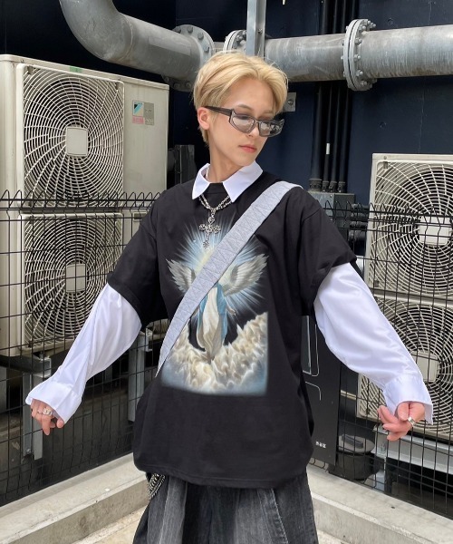 XU（エックスユー）の「ストリートファッション XU エックスユー oversized shirt 長袖シャツ 長袖トップス オーバーサイズ ベーシックシャツ 韓国ファッション 韓国ストリート（シャツ/ブラウス・メンズ・ホワイト・M）」の5枚目の写真