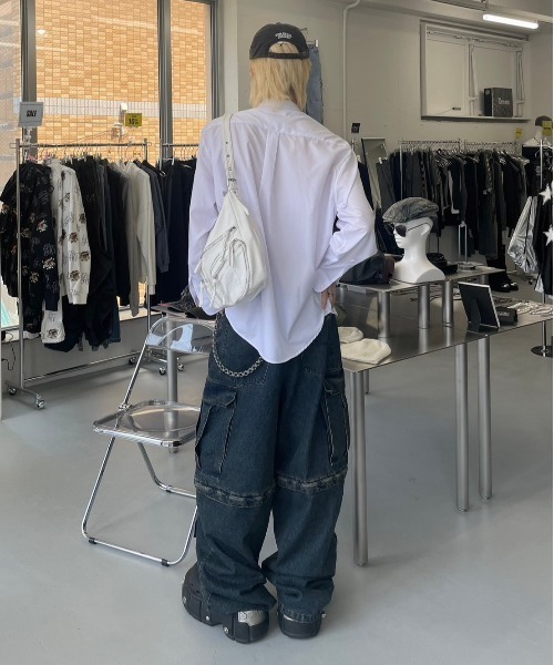 XU（エックスユー）の「ストリートファッション XU エックスユー oversized shirt 長袖シャツ 長袖トップス オーバーサイズ ベーシックシャツ 韓国ファッション 韓国ストリート（シャツ/ブラウス・メンズ・ホワイト・M）」の14枚目の写真