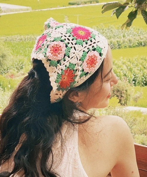 [INNEQ] 韓国大人気 ヘッドスカーフ INQ C&M Scarf A'GEM/9 × .kom 『.KOM/ドットケーオーエム』 ヘッドスカーフ
