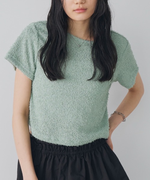 Aunt Marie's(アントマリーズ)の「バックオープンサマーシャギークロップドトップス(Tシャツ/カットソー・レディース・ホワイト/ブラック/グリーン・FREE)」の16枚目の写真