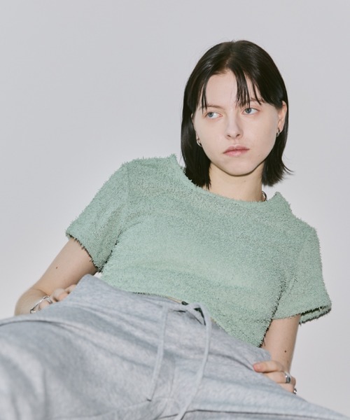 Aunt Marie's(アントマリーズ)の「バックオープンサマーシャギークロップドトップス(Tシャツ/カットソー・レディース・ホワイト/ブラック/グリーン・FREE)」の8枚目の写真