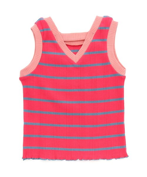 BREEZE(ブリーズ)の「ボーダータンクトップ(タンクトップ・キッズ・ブラック/ピンク/レインボー・80/90/100/110/120/130/140)」の7枚目の写真