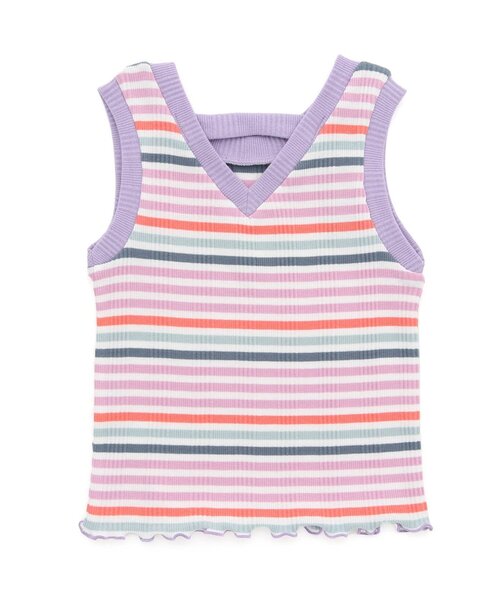 BREEZE(ブリーズ)の「ボーダータンクトップ(タンクトップ・キッズ・ブラック/ピンク/レインボー・80/90/100/110/120/130/140)」の8枚目の写真