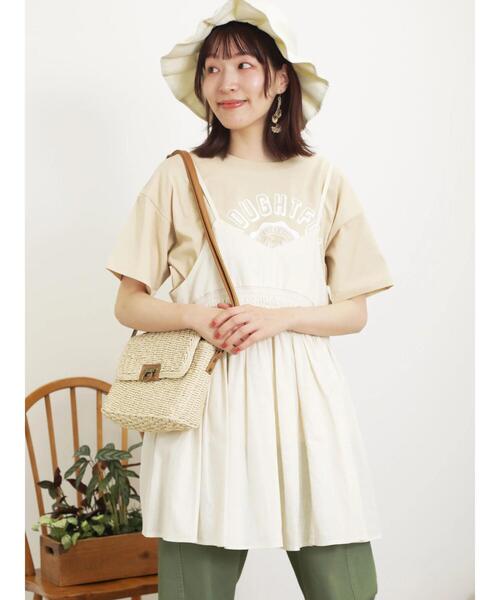 Samansa Mos2（サマンサ モスモス）の「箔プリントアソートTシャツ（Tシャツ/カットソー・レディース・オフホワイト/チャコールグレー/パープル/ベージュ・F）」の3枚目の写真