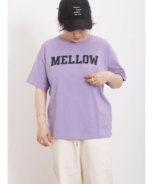 Samansa Mos2（サマンサ モスモス）の「箔プリントアソートTシャツ（Tシャツ/カットソー・レディース・オフホワイト/チャコールグレー/パープル/ベージュ・F）」の4枚目の写真