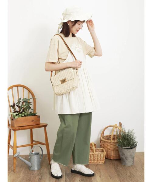 Samansa Mos2（サマンサ モスモス）の「箔プリントアソートTシャツ（Tシャツ/カットソー・レディース・オフホワイト/チャコールグレー/パープル/ベージュ・F）」の6枚目の写真