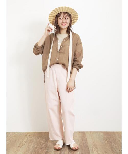 Samansa Mos2（サマンサ モスモス）の「箔プリントアソートTシャツ（Tシャツ/カットソー・レディース・オフホワイト/チャコールグレー/パープル/ベージュ・F）」の10枚目の写真