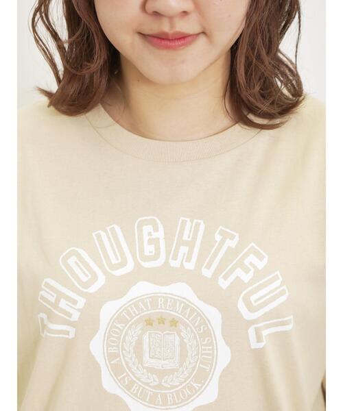 Samansa Mos2（サマンサ モスモス）の「箔プリントアソートTシャツ（Tシャツ/カットソー・レディース・オフホワイト/チャコールグレー/パープル/ベージュ・F）」の15枚目の写真