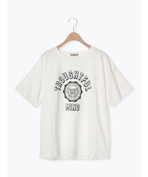 Samansa Mos2（サマンサ モスモス）の「箔プリントアソートTシャツ（Tシャツ/カットソー・レディース・オフホワイト/チャコールグレー/パープル/ベージュ・F）」の19枚目の写真