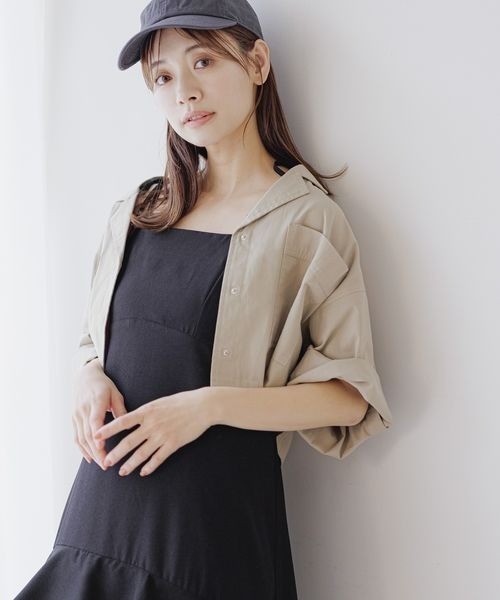 mysty woman（ミスティウーマン）の「ミリタリーショートライトジャケット　120665（ミリタリージャケット・レディース・カーキ/チャコールグレー/ベージュ・FREE）」の3枚目の写真