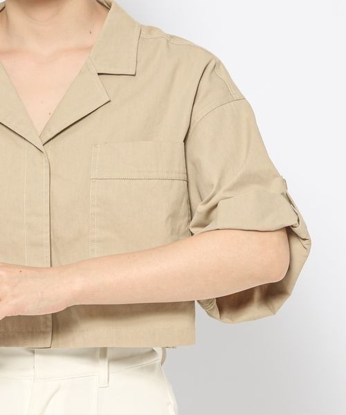 mysty woman（ミスティウーマン）の「ミリタリーショートライトジャケット　120665（ミリタリージャケット・レディース・カーキ/チャコールグレー/ベージュ・FREE）」の17枚目の写真