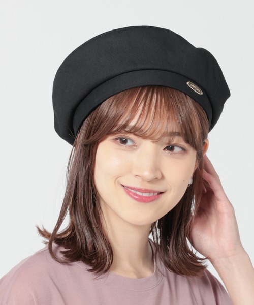 Honeys(ハニーズ)の「プレート付ベレー帽(ハンチング/ベレー帽・レディース・ブラック/アイボリー/ブラック系その他・FREE)」の3枚目の写真