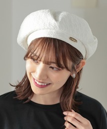 プレート付ベレー帽