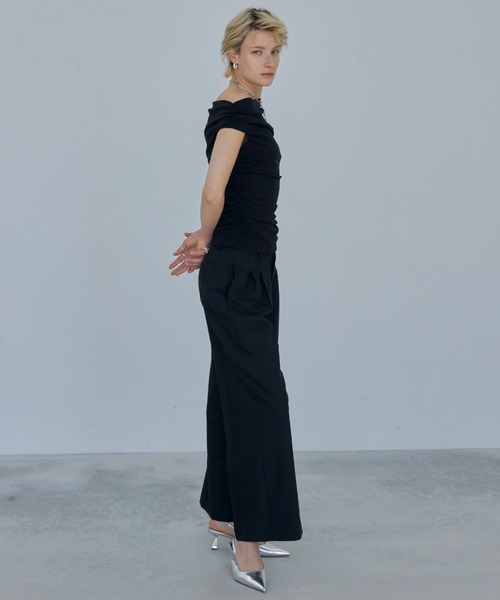 ONE SHOULDER GATHER TOPS/ワンショルダーギャザートップス（T