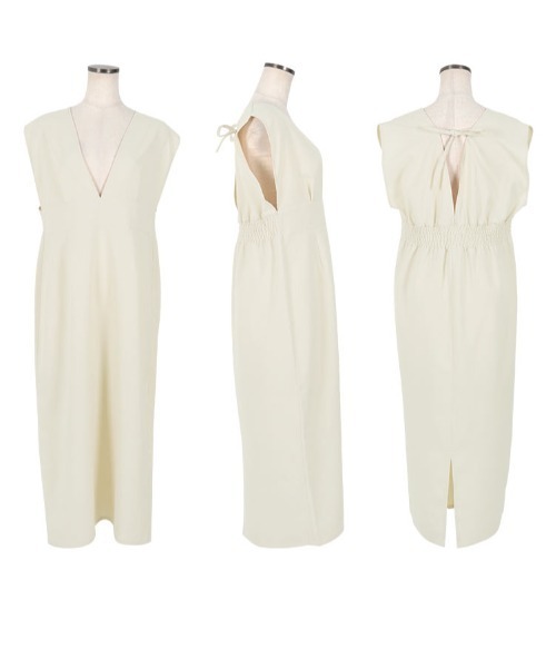 KOBE LETTUCE(コウベレタス)の「リネンライクジャンパースカート(ワンピース・レディース・アイボリー/グレイッシュベージュ/ブラック・M)」の7枚目の写真