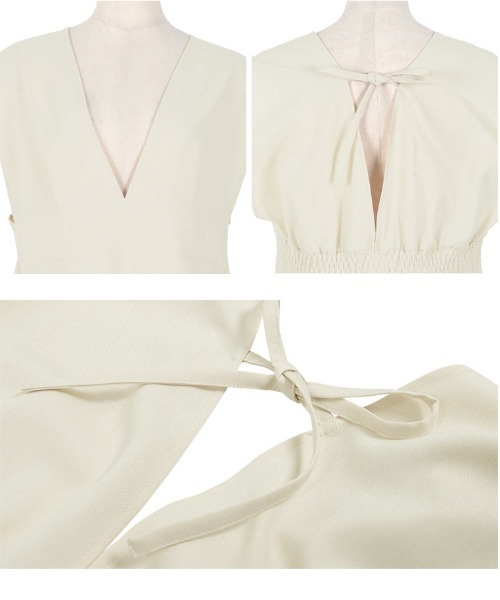 KOBE LETTUCE(コウベレタス)の「リネンライクジャンパースカート(ワンピース・レディース・アイボリー/グレイッシュベージュ/ブラック・M)」の8枚目の写真