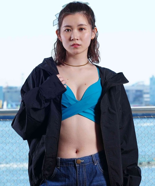 LAETITIA/レリッタ 水陸両用 無地フルジップパーカーラッシュガード