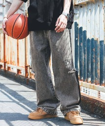 NBA | 【NBA】別注/カットオフチームロゴワッペン/ルーズデニムパンツ(デニムパンツ)
