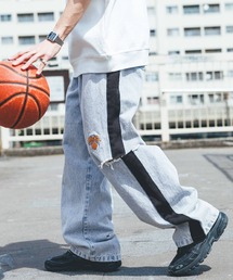 【NBA】別注/カットオフチームロゴワッペン/ルーズデニムパンツ