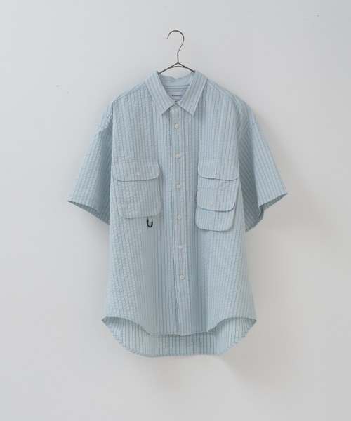 WHIMSIC(ウィムジック)の「【UNISEX】ショートスリーブフィッシングシャツ(シャツ/ブラウス・メンズ・グリーン/ブルー/グレー・FREE)」の4枚目の写真