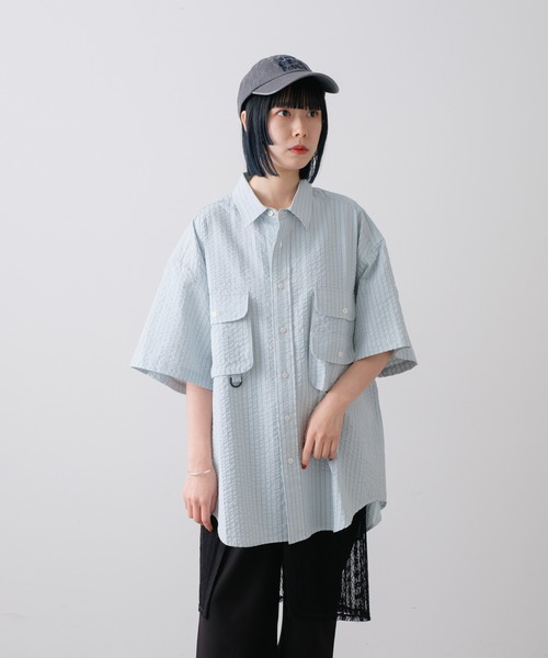WHIMSIC(ウィムジック)の「【UNISEX】ショートスリーブフィッシングシャツ(シャツ/ブラウス・メンズ・グリーン/ブルー/グレー・FREE)」の6枚目の写真