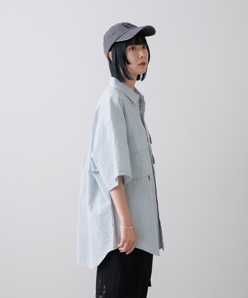 WHIMSIC(ウィムジック)の「【UNISEX】ショートスリーブフィッシングシャツ(シャツ/ブラウス・メンズ・グリーン/ブルー/グレー・FREE)」の7枚目の写真