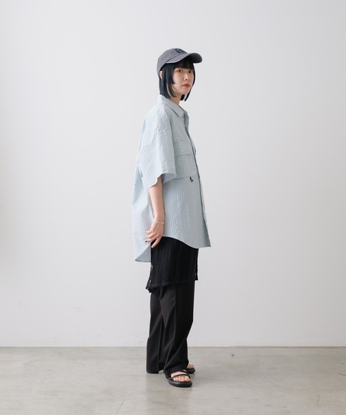 WHIMSIC(ウィムジック)の「【UNISEX】ショートスリーブフィッシングシャツ(シャツ/ブラウス・メンズ・グリーン/ブルー/グレー・FREE)」の10枚目の写真