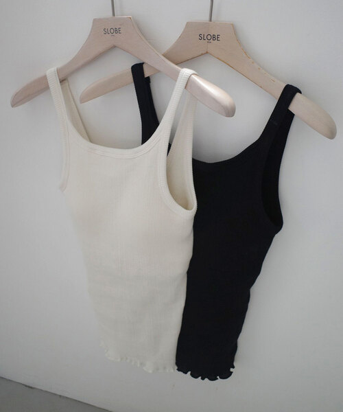 SLOBE IENA（スローブイエナ）の「PALM/パーム SLOBE別注 2SETキャミソール（キャミソール・レディース・ブラック/ベージュ・FREE）」の4枚目の写真