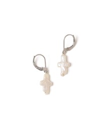 PEARL INTERNATIONAL:クロス パール モチーフ ピアス