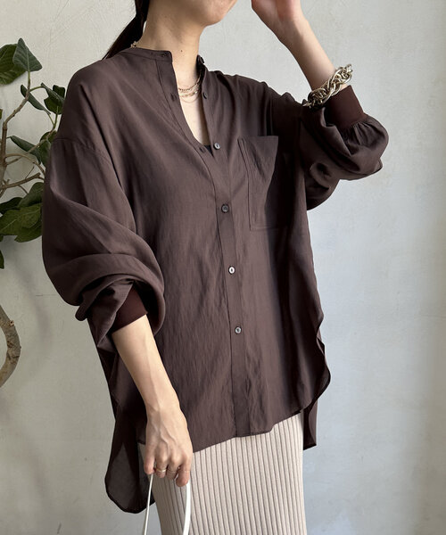 DouDou(ドゥドゥ)の「袖リブバックオープンシャツ(シャツ/ブラウス・レディース・ネイビー/ブラウン/オフホワイト・FREE)」の19枚目の写真