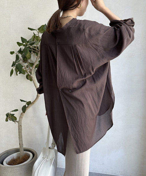 DouDou(ドゥドゥ)の「袖リブバックオープンシャツ(シャツ/ブラウス・レディース・ネイビー/ブラウン/オフホワイト・FREE)」の21枚目の写真