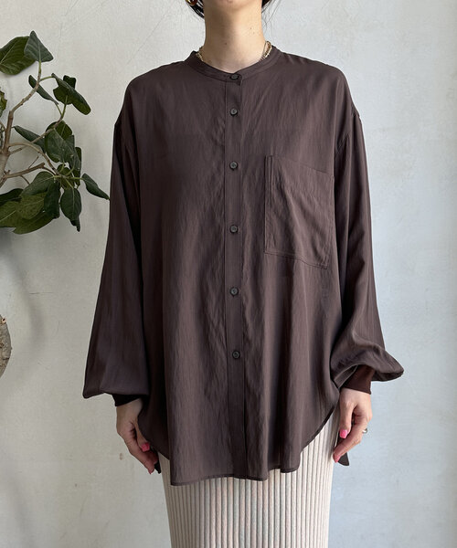 DouDou(ドゥドゥ)の「袖リブバックオープンシャツ(シャツ/ブラウス・レディース・ネイビー/ブラウン/オフホワイト・FREE)」の15枚目の写真