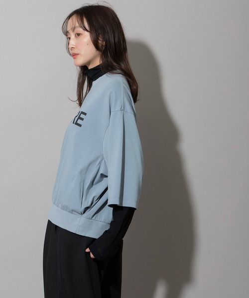 Munich（ミューニック）の「コットンジャージロゴプリントタックTシャツ（Tシャツ/カットソー・レディース・ブルーグレー/ブラック/ホワイト/オレンジ・FREE）」の11枚目の写真